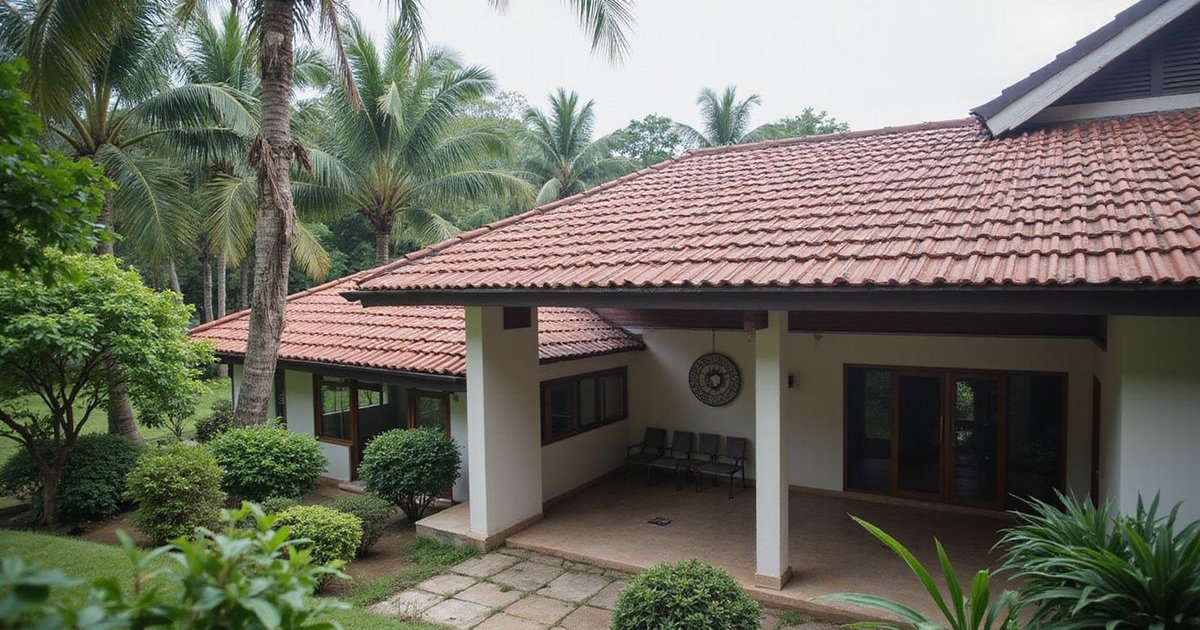 Malaysian roof exposed to tropical weather conditions