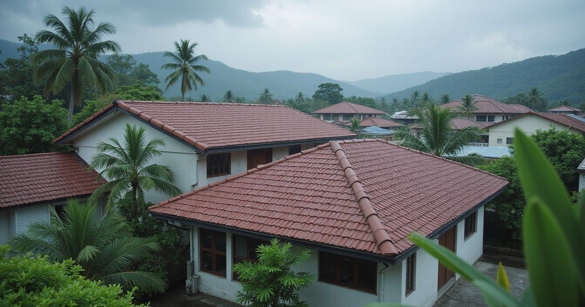Preparing roof for monsoon season in Malaysia