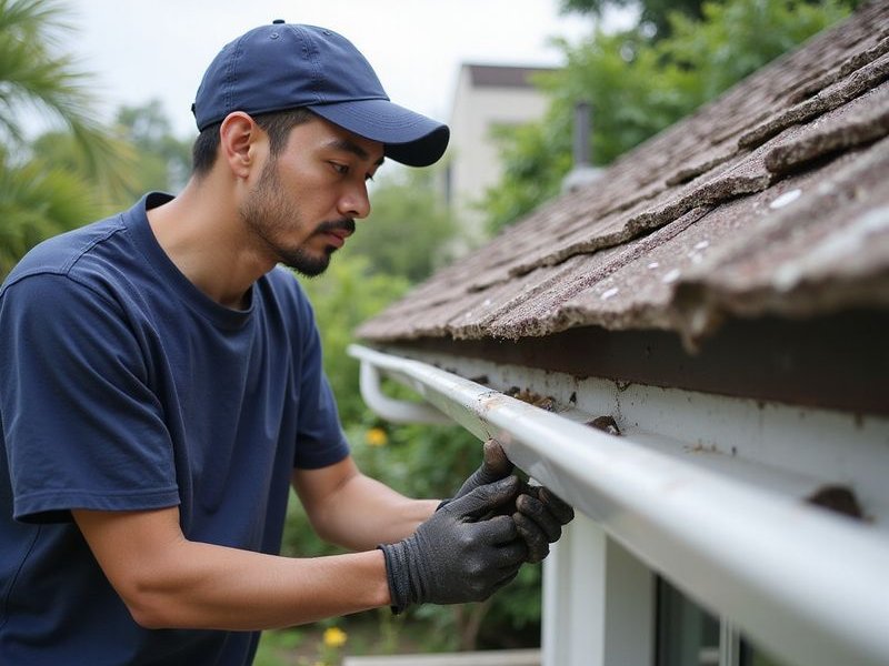 New PVC gutters installed on Malaysian home, clean installation, proper slope, professional finish