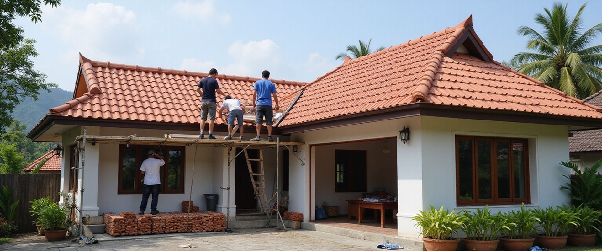Professional roof replacement in progress