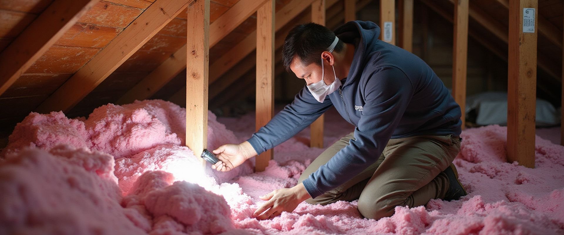 Professional installing roof insulation